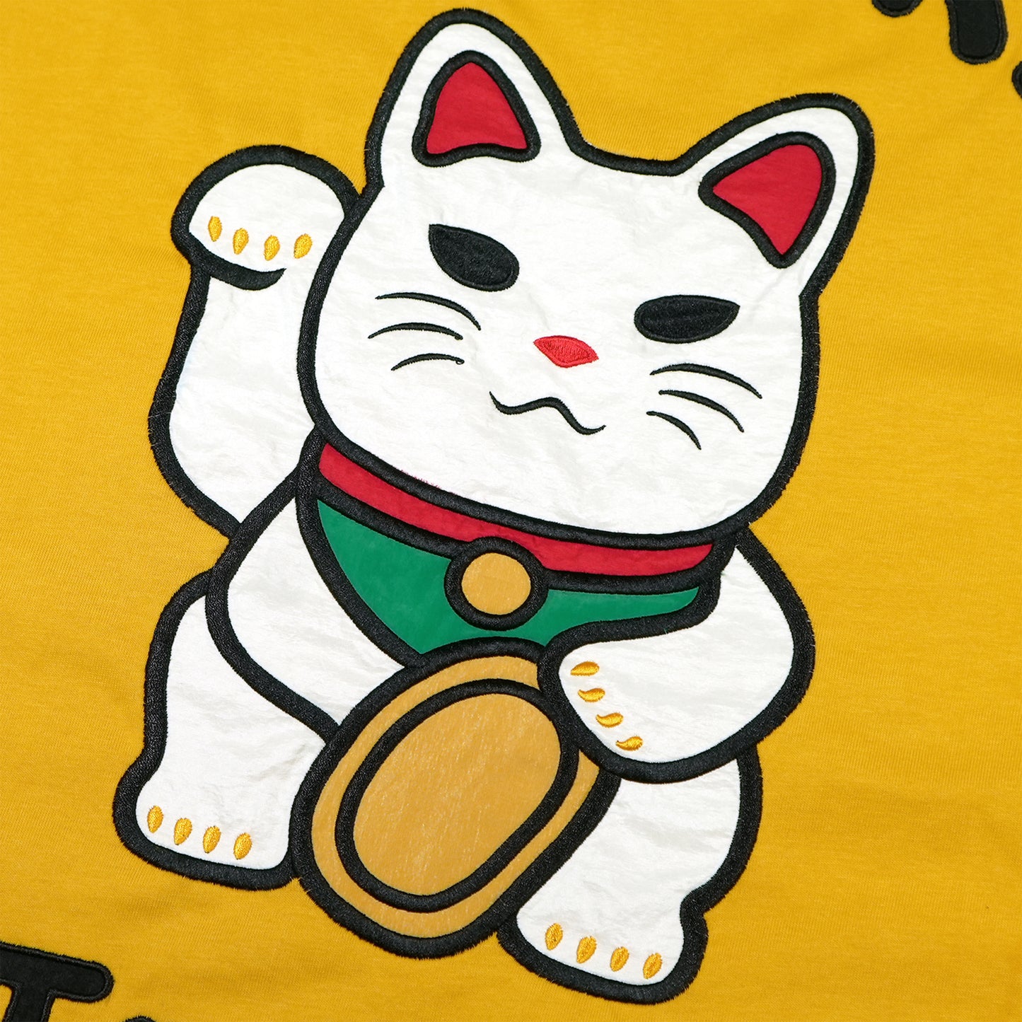"MANEKI" Neko Patchwork T-shirt - Golden Yellow