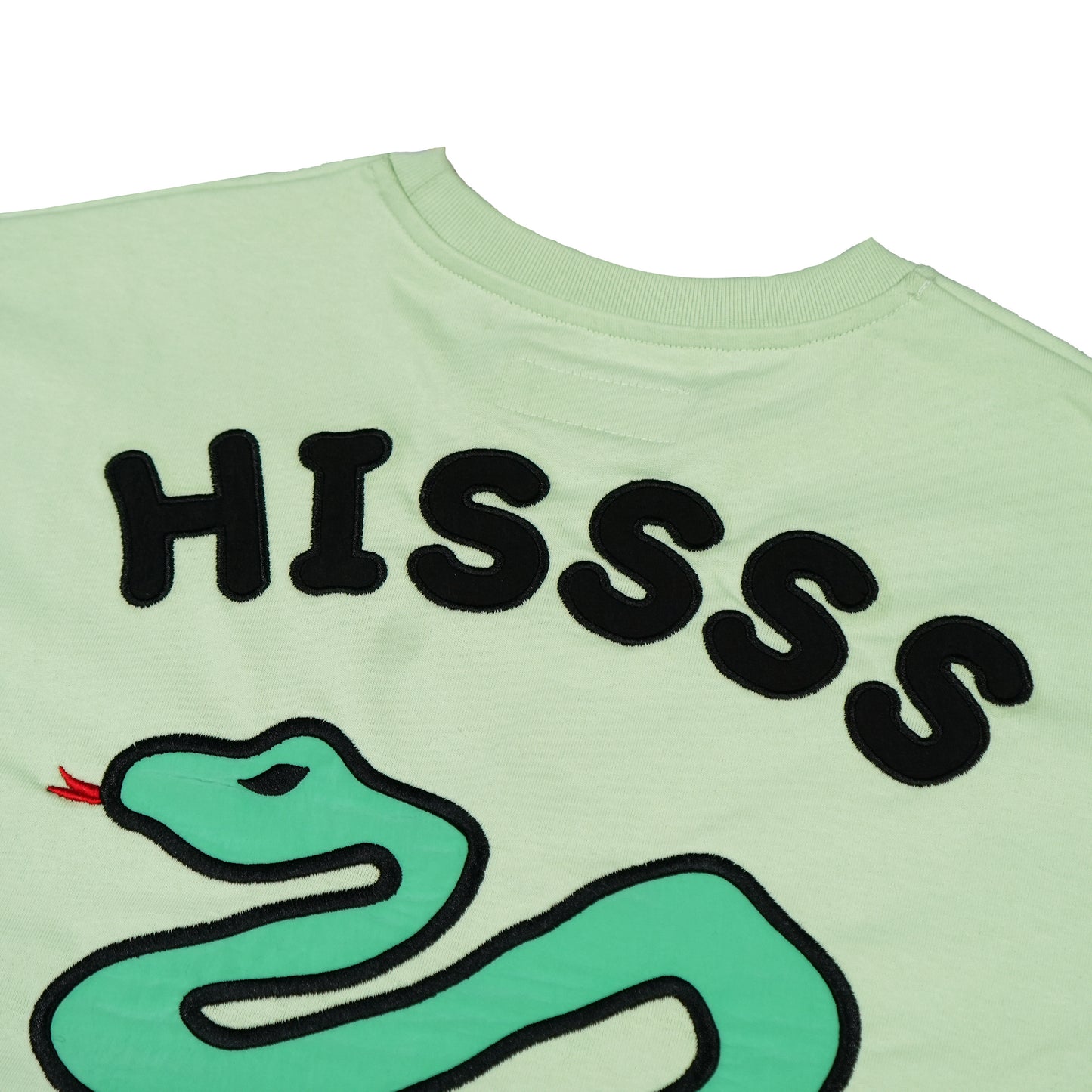 "HISSSS" Green Snake Patchwork T-shirt