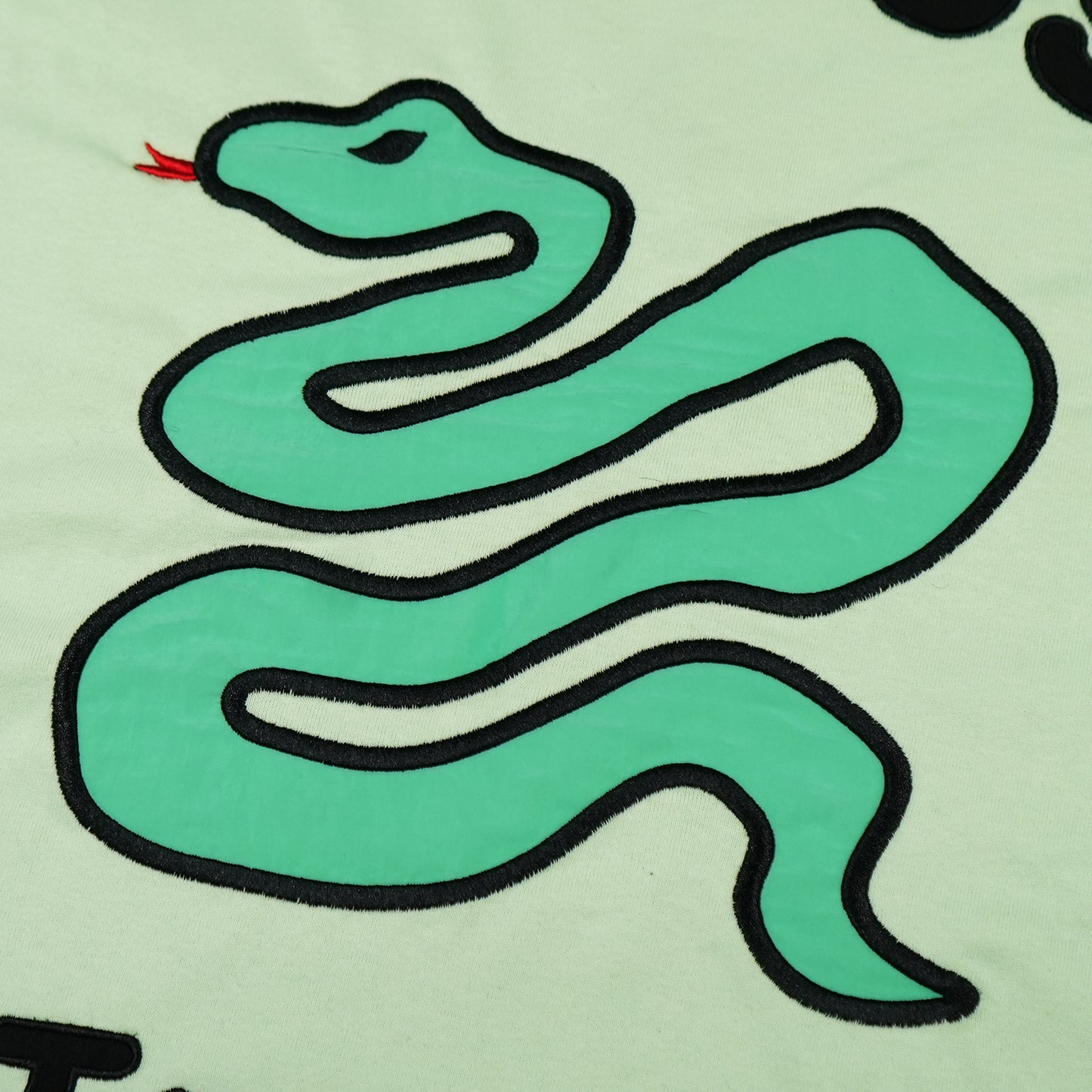 "HISSSS" Green Snake Patchwork T-shirt