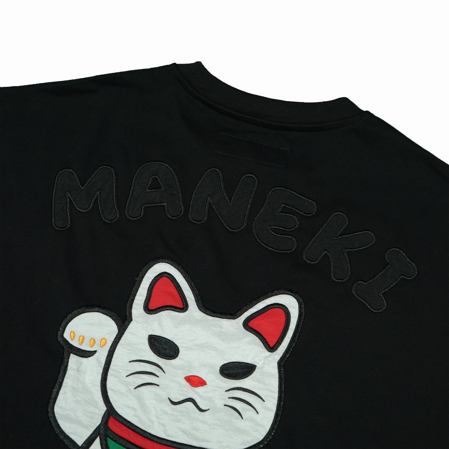 "MANEKI" Neko Patchwork T-shirt - Black