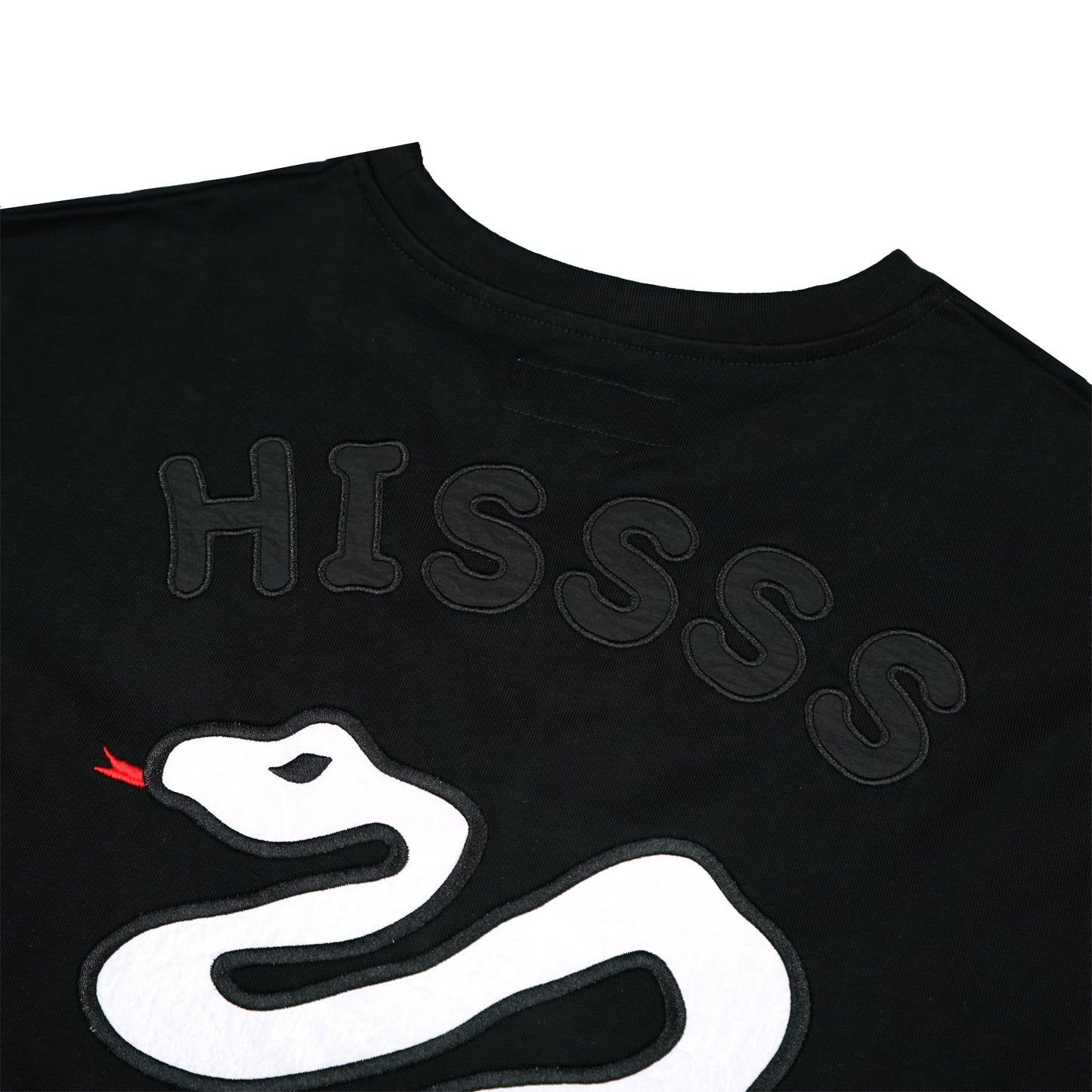 "HISSSS" White Snake Patchwork T-shirt