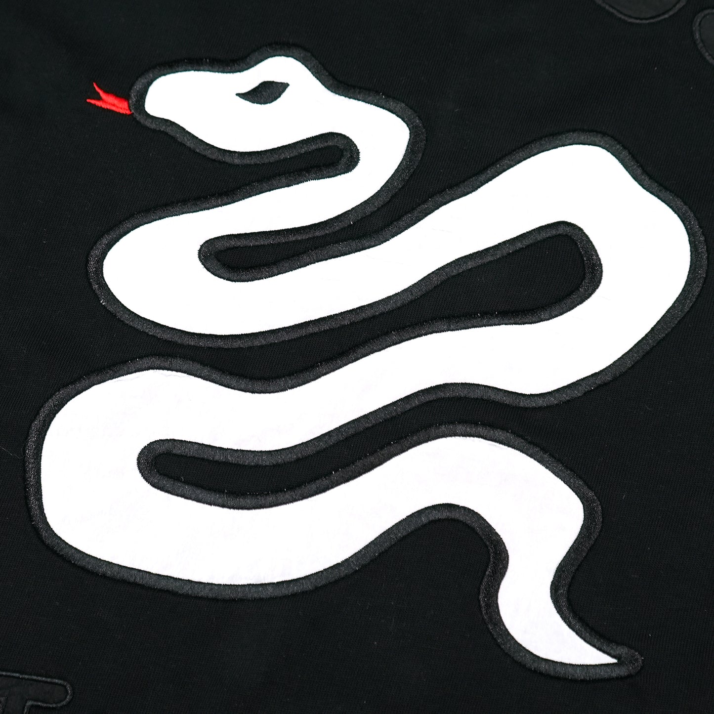 "HISSSS" White Snake Patchwork T-shirt