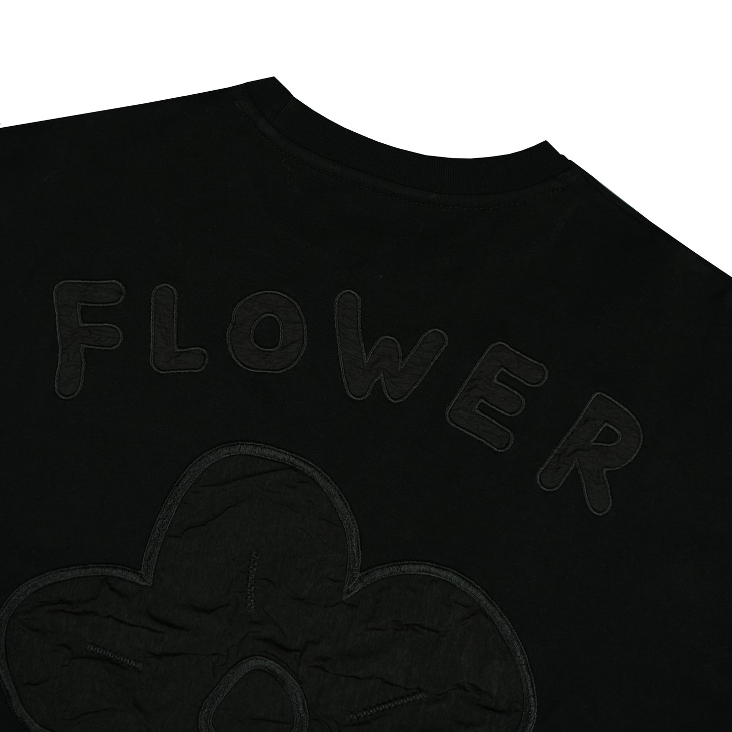 Toson, "Flower" Patchwork T-shirt - Black
