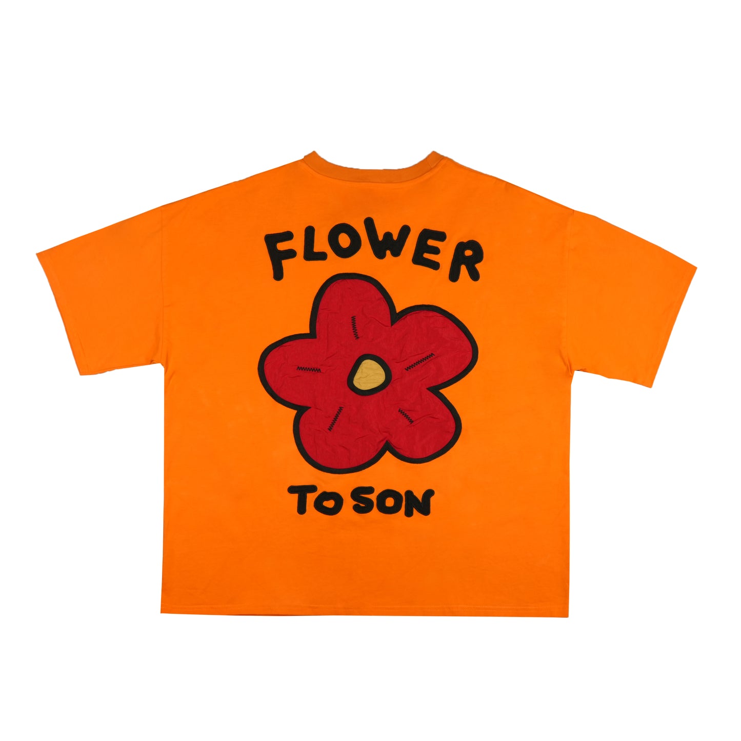 Toson, "Flower" Patchwork T-shirt - Orange