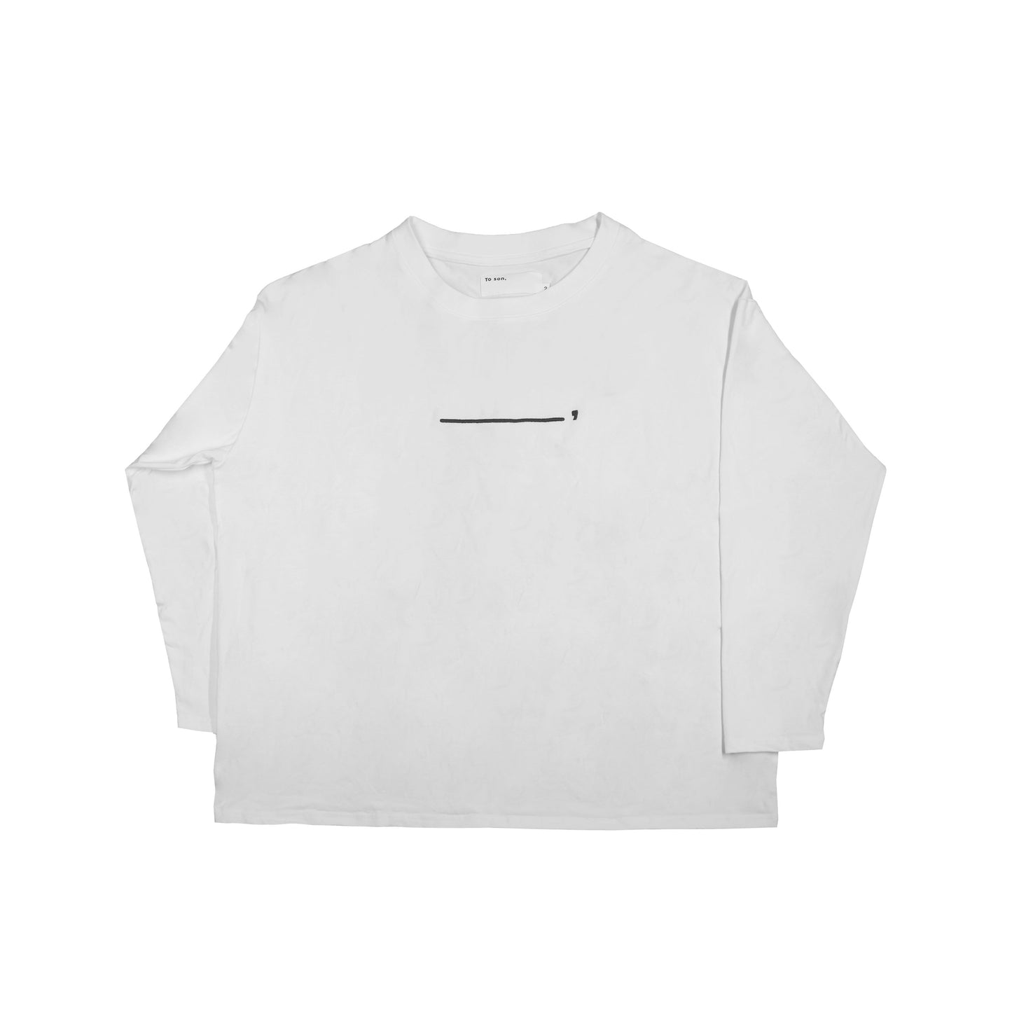 Toson, "Cloud" Patchwork Long Sleeve T-shirt - White