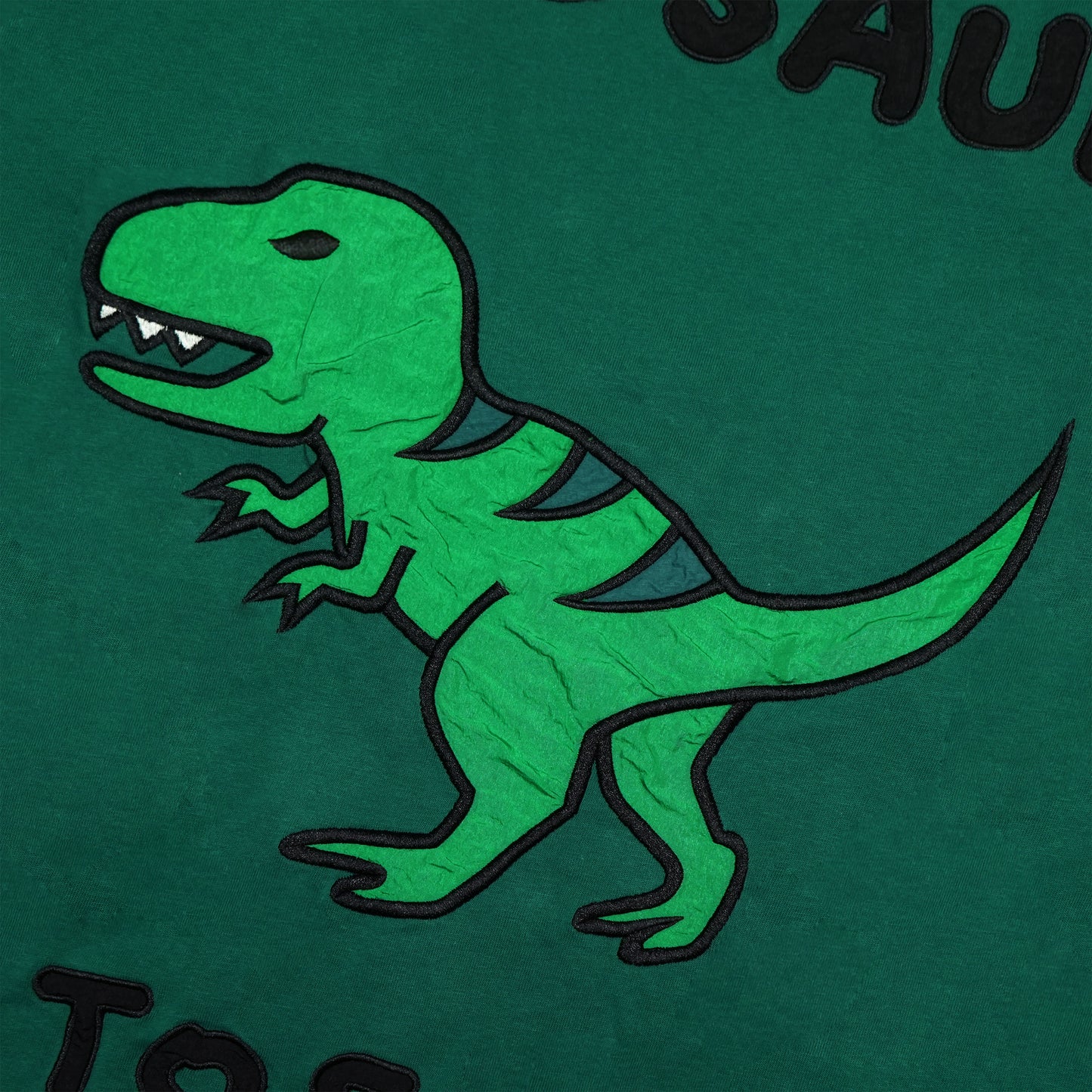 Toson, "Dinosaur" Patchwork Long Sleeve T-shirt - Green