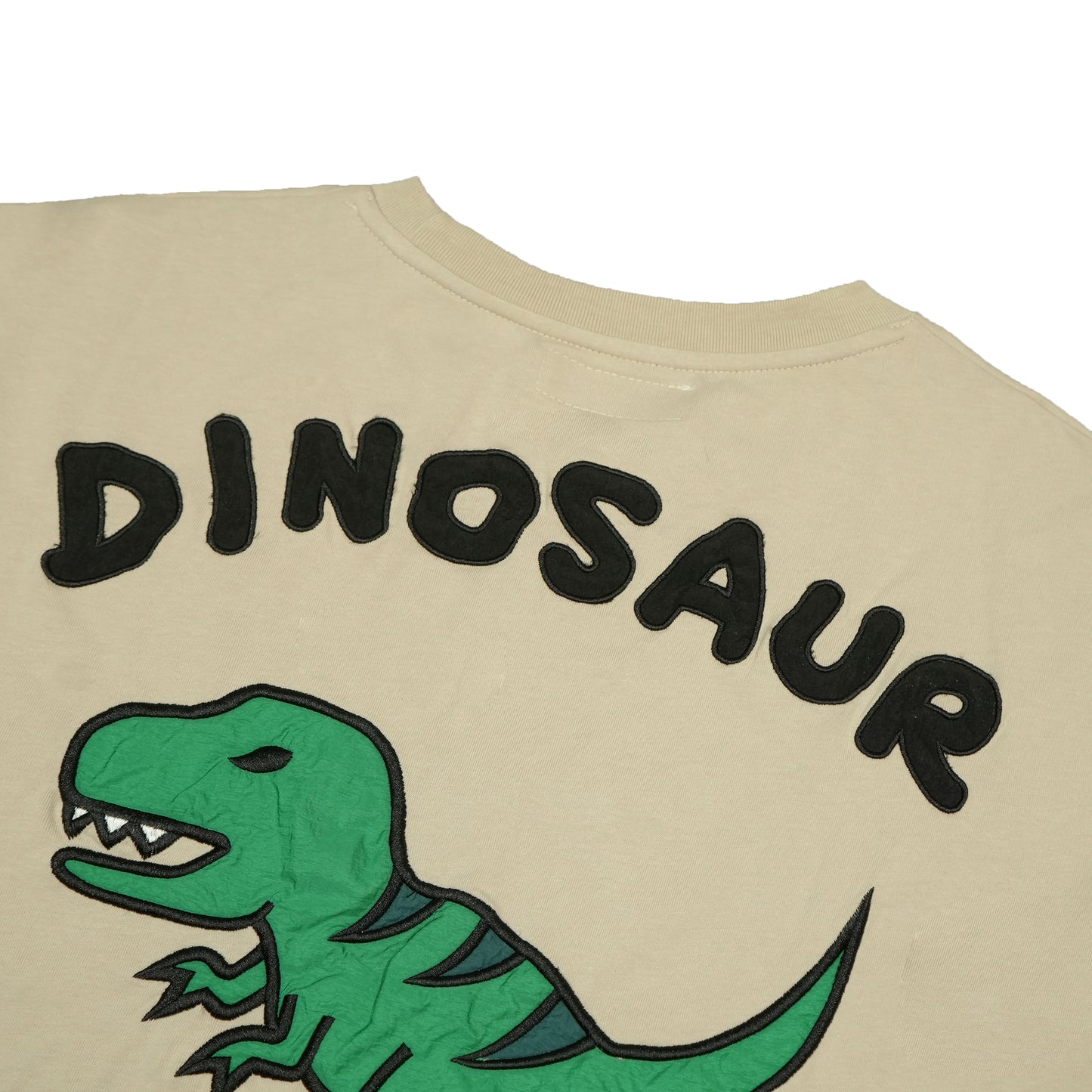 Toson, "Dinosaur" Patchwork Long Sleeve T-shirt - Khaki