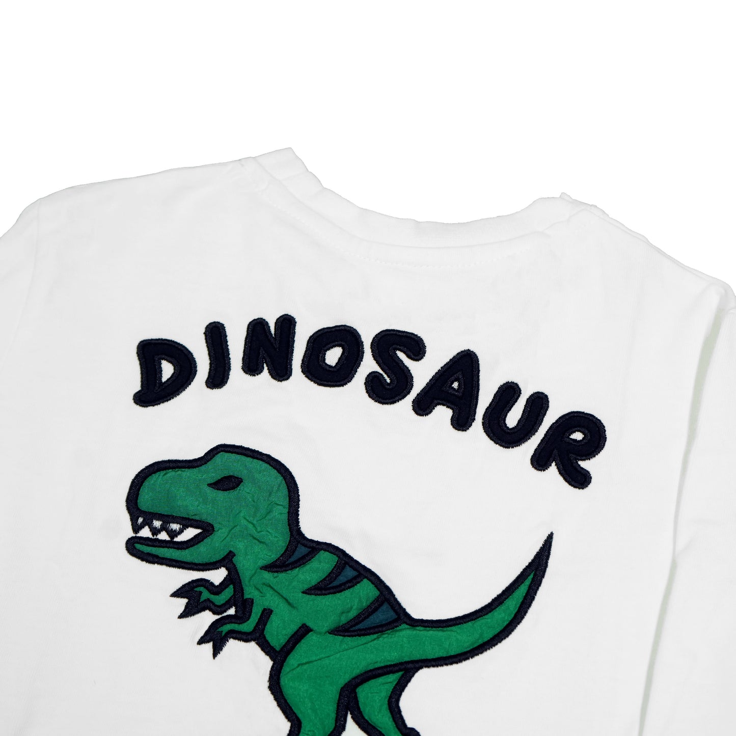 Toson, Kid - "Dinosaur" Patchwork Long Sleeve T-shirt - White
