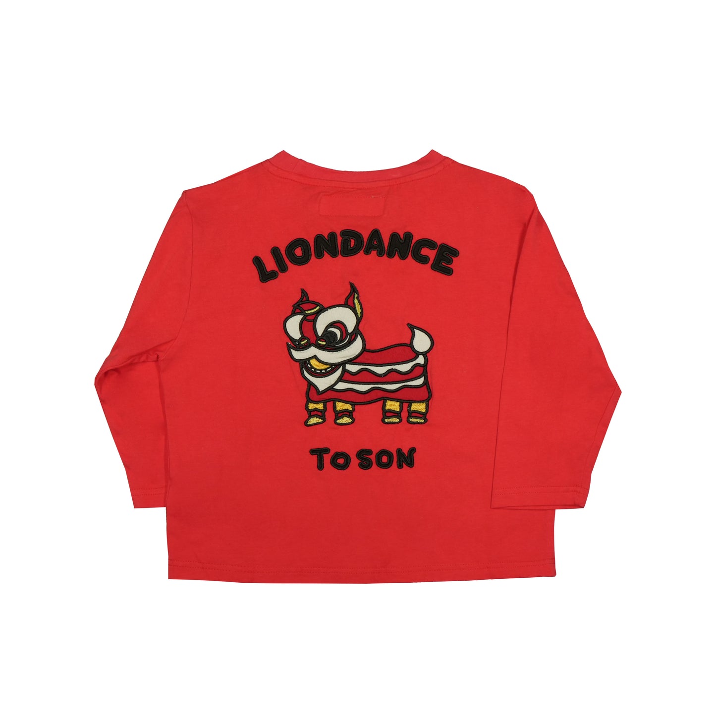 Toson, Kid - "LionDance" Patchwork Long Sleeve T-shirt - Red
