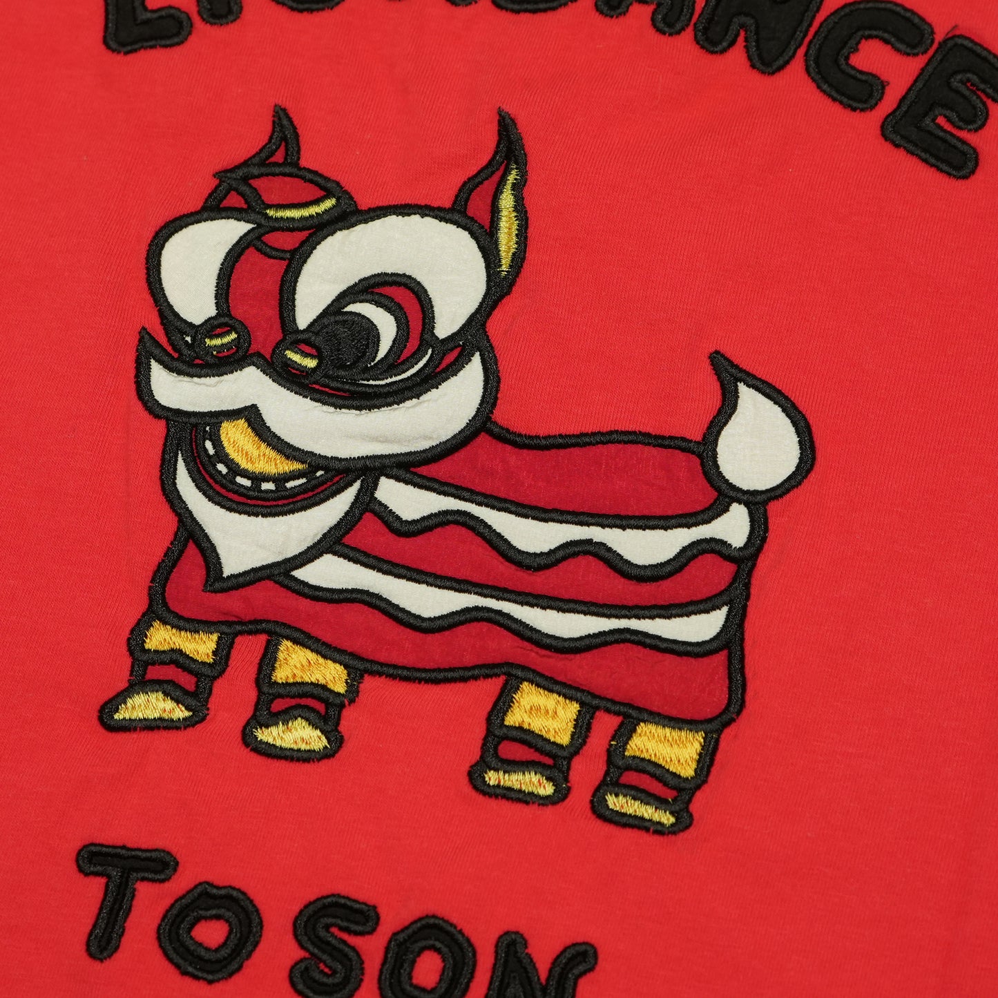 Toson, Kid - "LionDance" Patchwork Long Sleeve T-shirt - Red