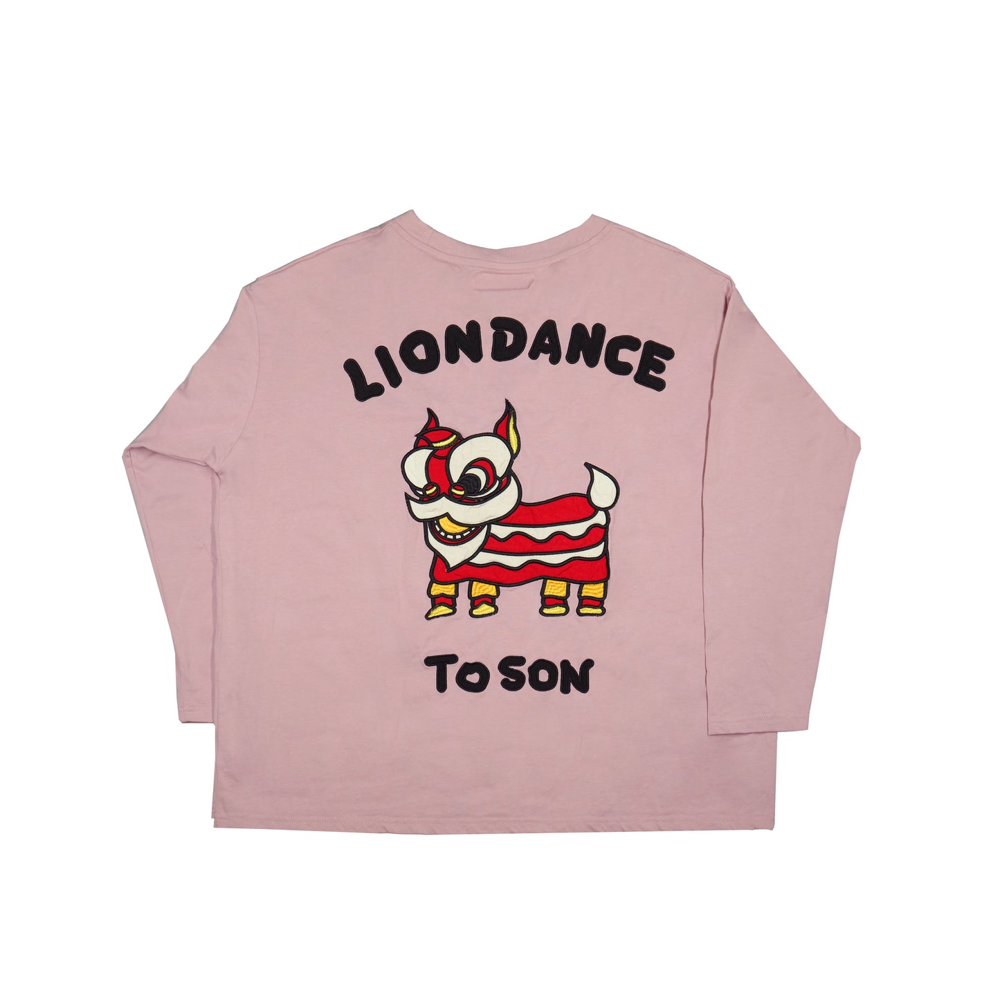 Toson, "LionDance" Patchwork Long Sleeve T-shirt - Pink