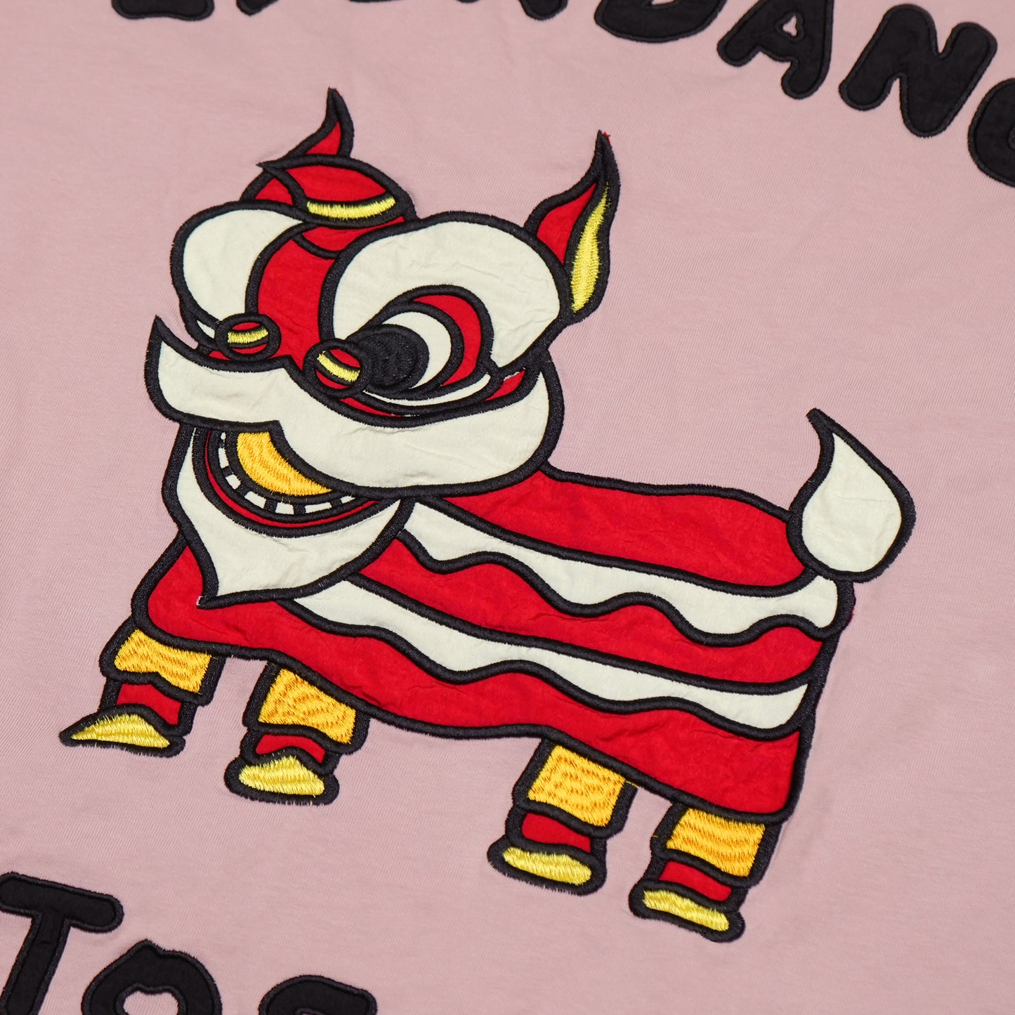 Toson, "LionDance" Patchwork Long Sleeve T-shirt - Pink