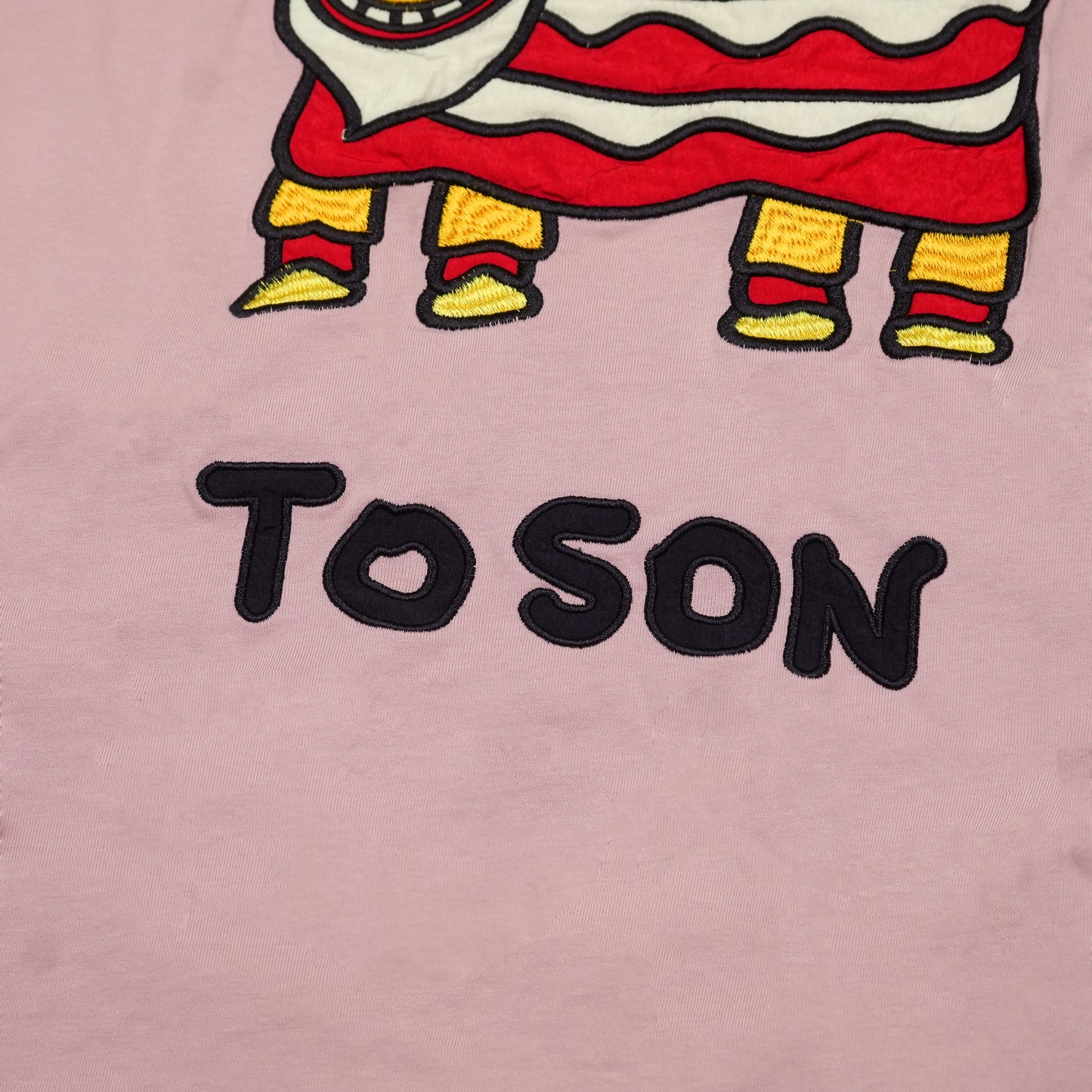 Toson, "LionDance" Patchwork Long Sleeve T-shirt - Pink