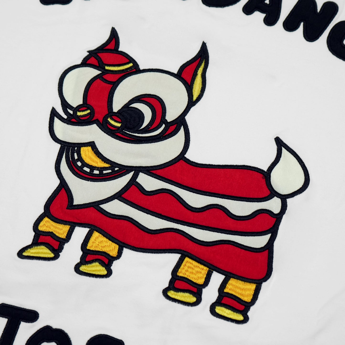 Toson, "LionDance" Patchwork Long Sleeve T-shirt - White