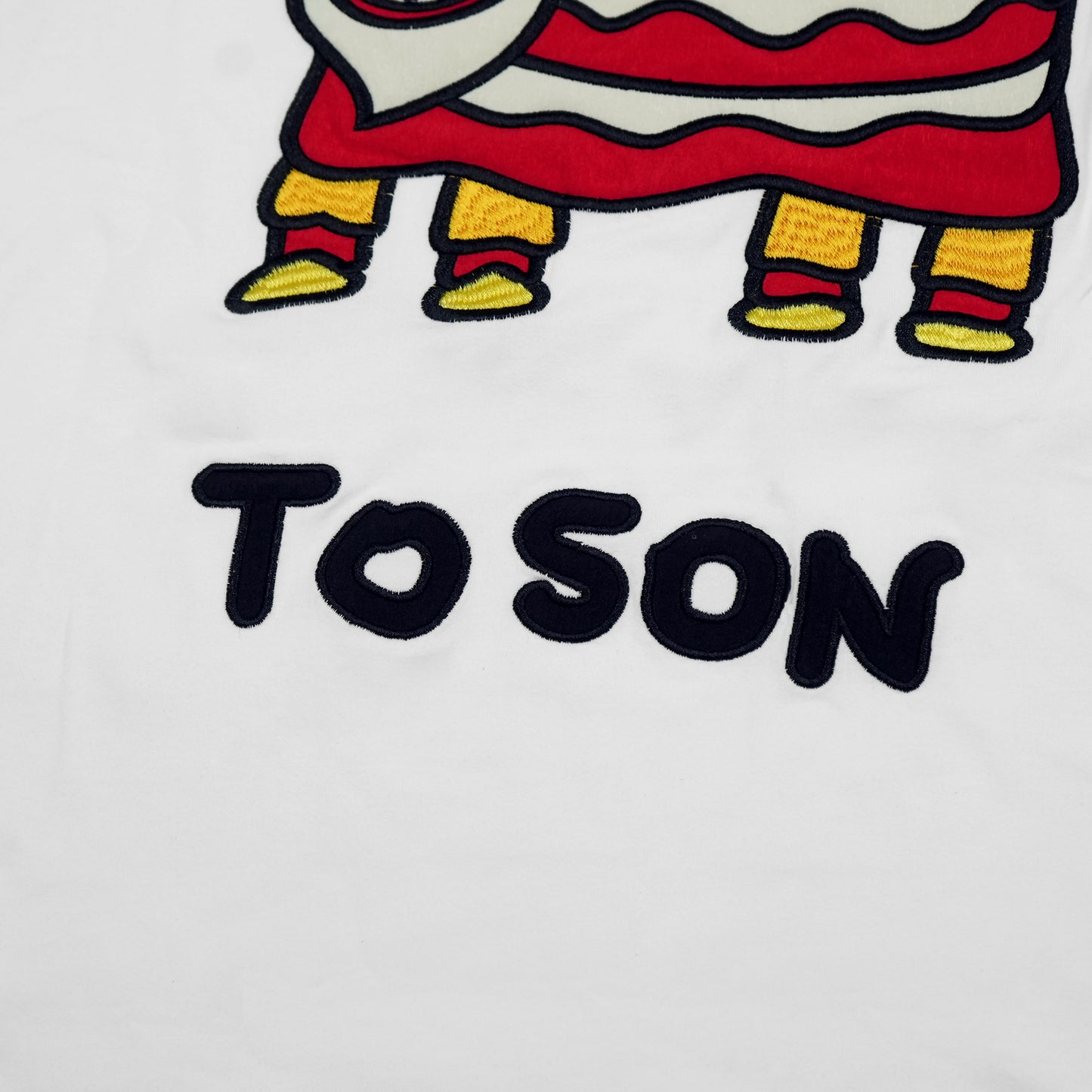 Toson, "LionDance" Patchwork Long Sleeve T-shirt - White