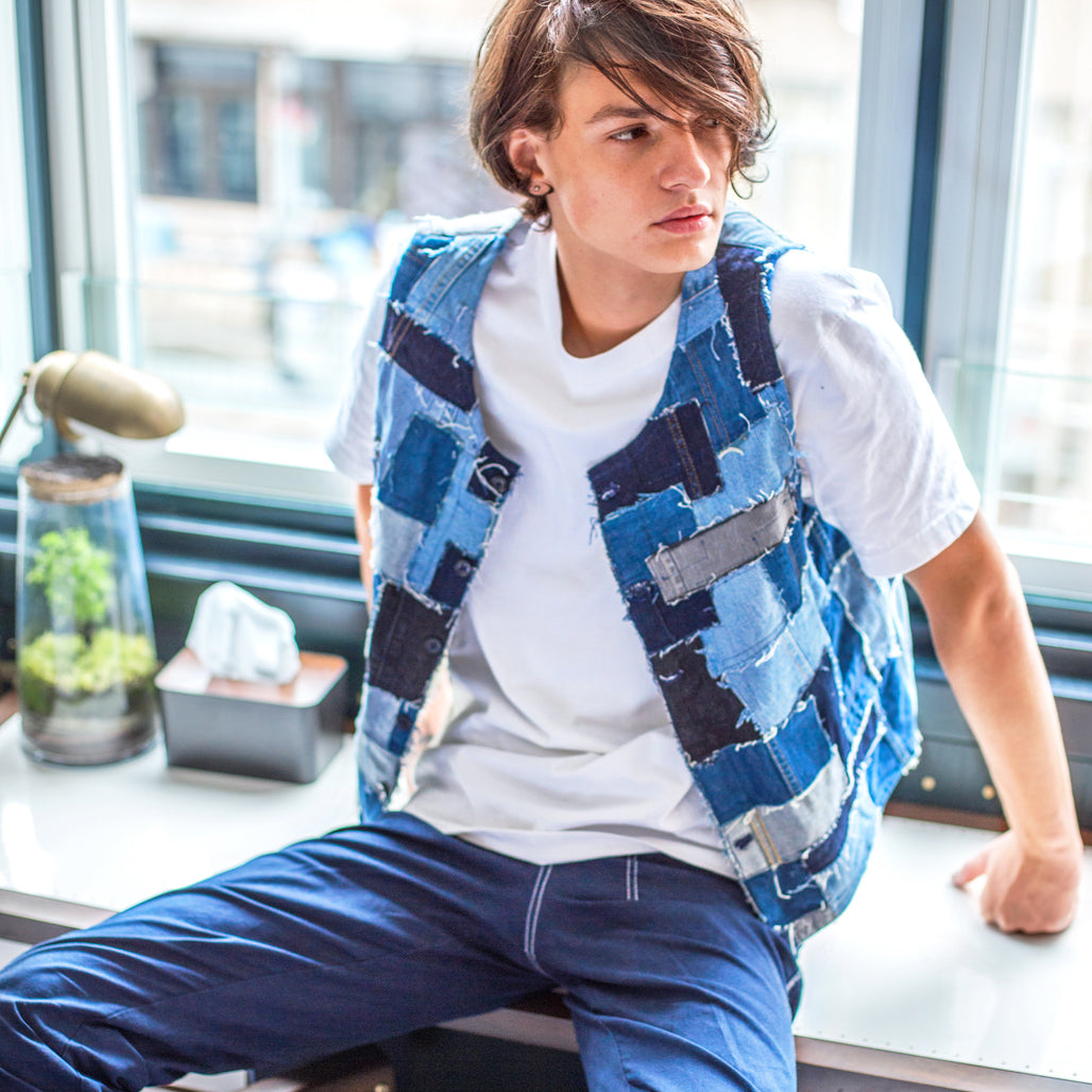 Patchwork Denim Vest