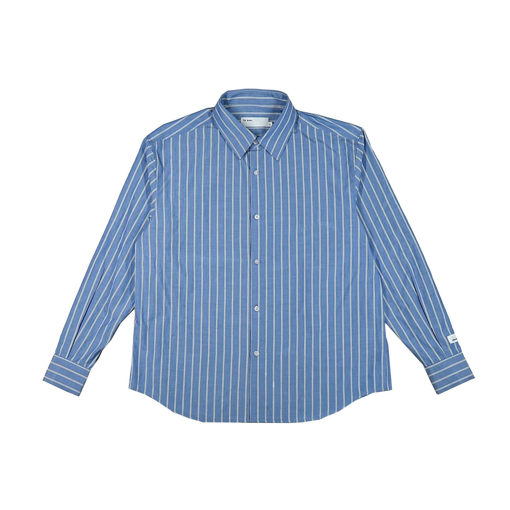 Toson, Patch Stripe Shirt - Dark Blue