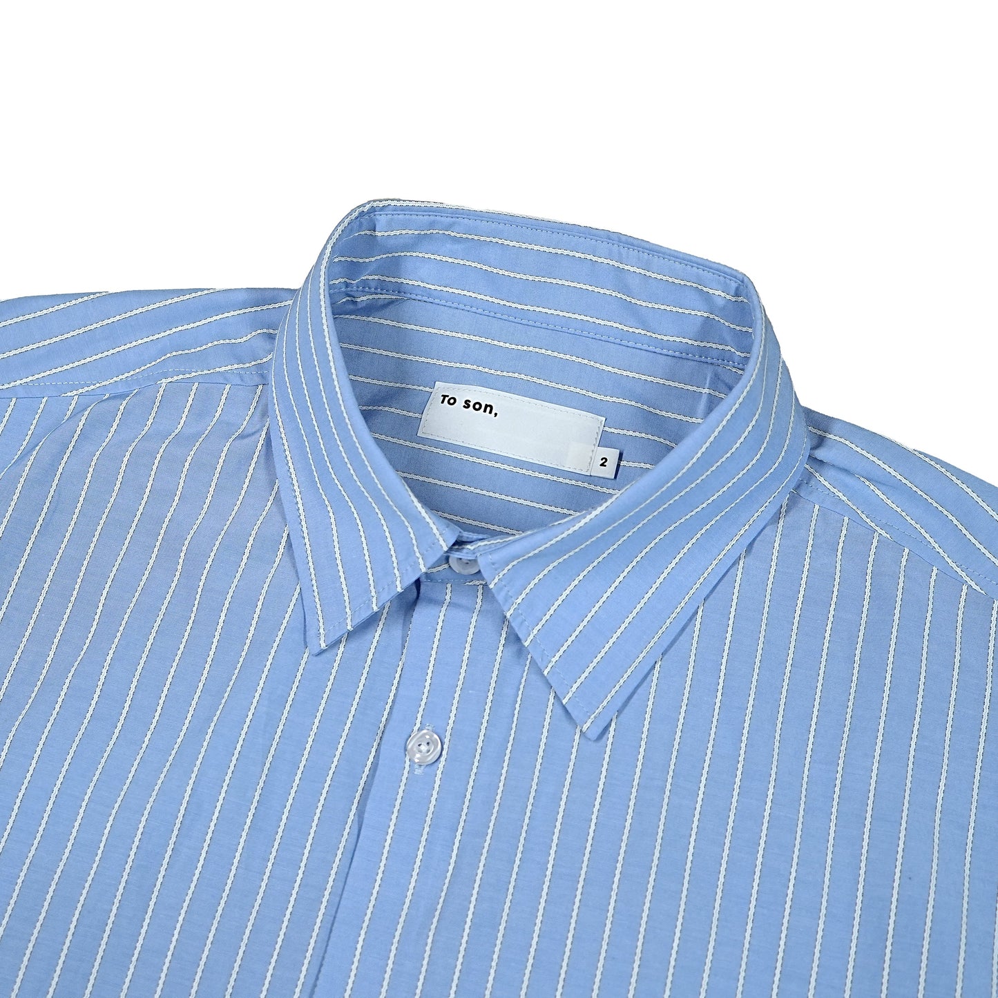 Toson, Patch Stripe Shirt - Light Blue