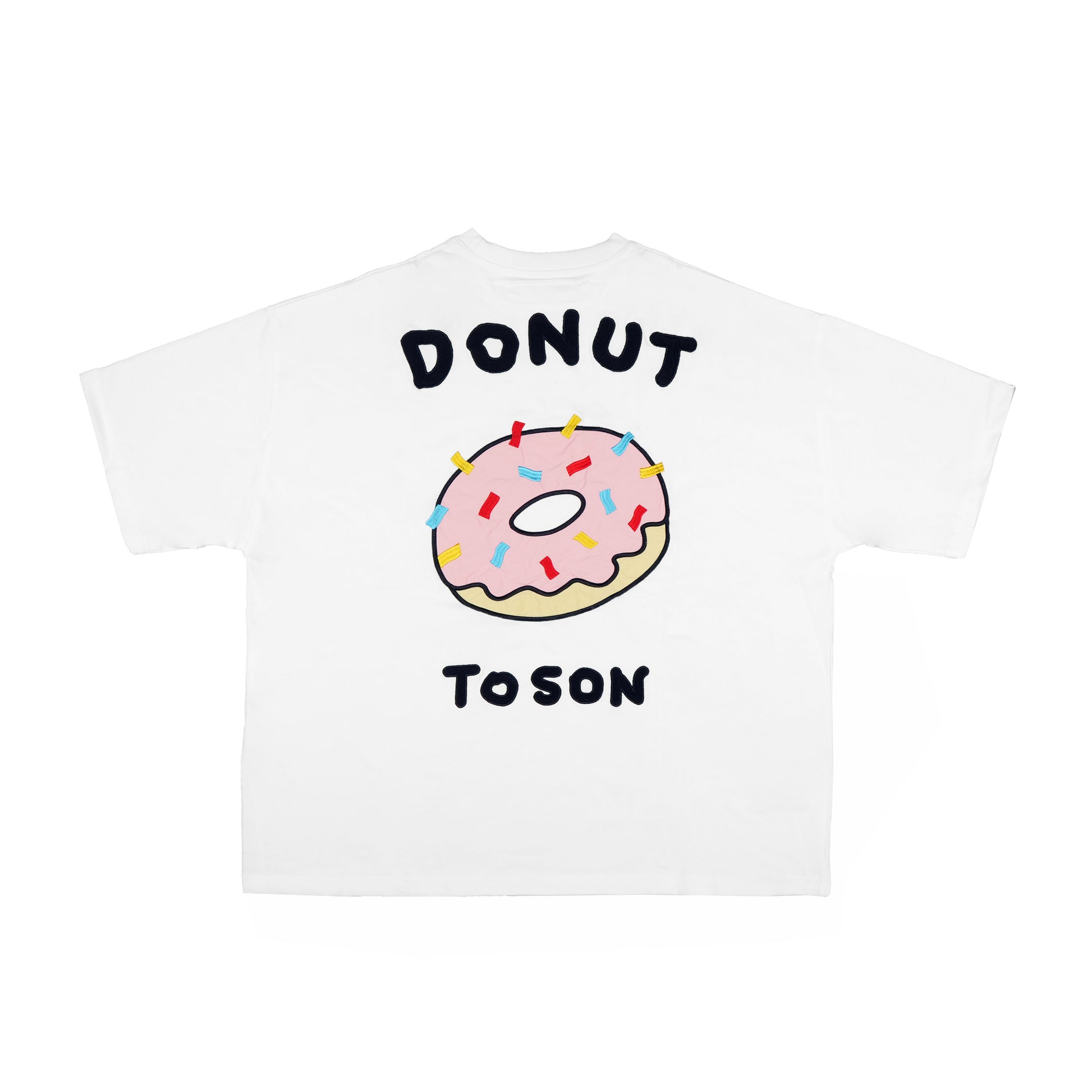 Toson, "Donut Strawberry" Patchwork T-shirt