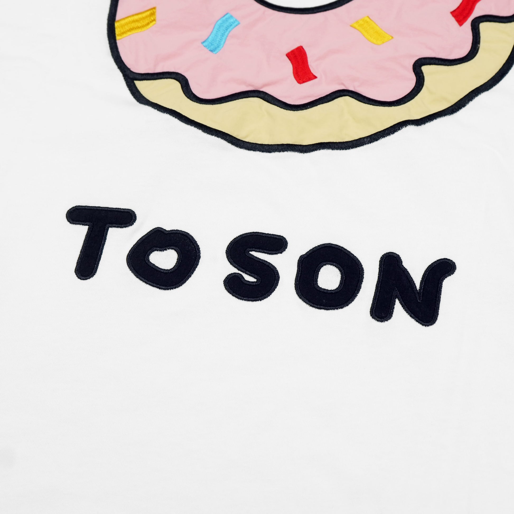 Toson, "Donut Strawberry" Patchwork T-shirt