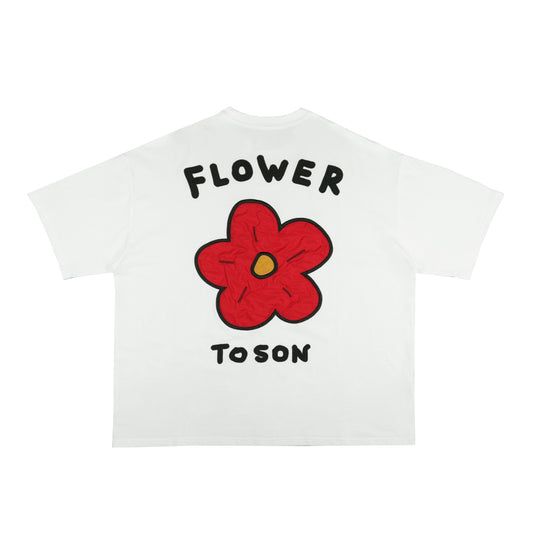 Toson, Copy of "Flower" Patchwork T-shirt - White
