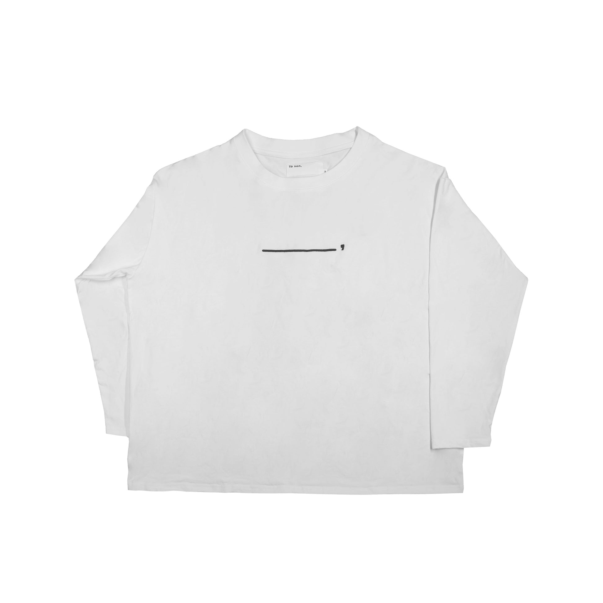 Toson, "Cloud" Patchwork Long Sleeve T-shirt - White