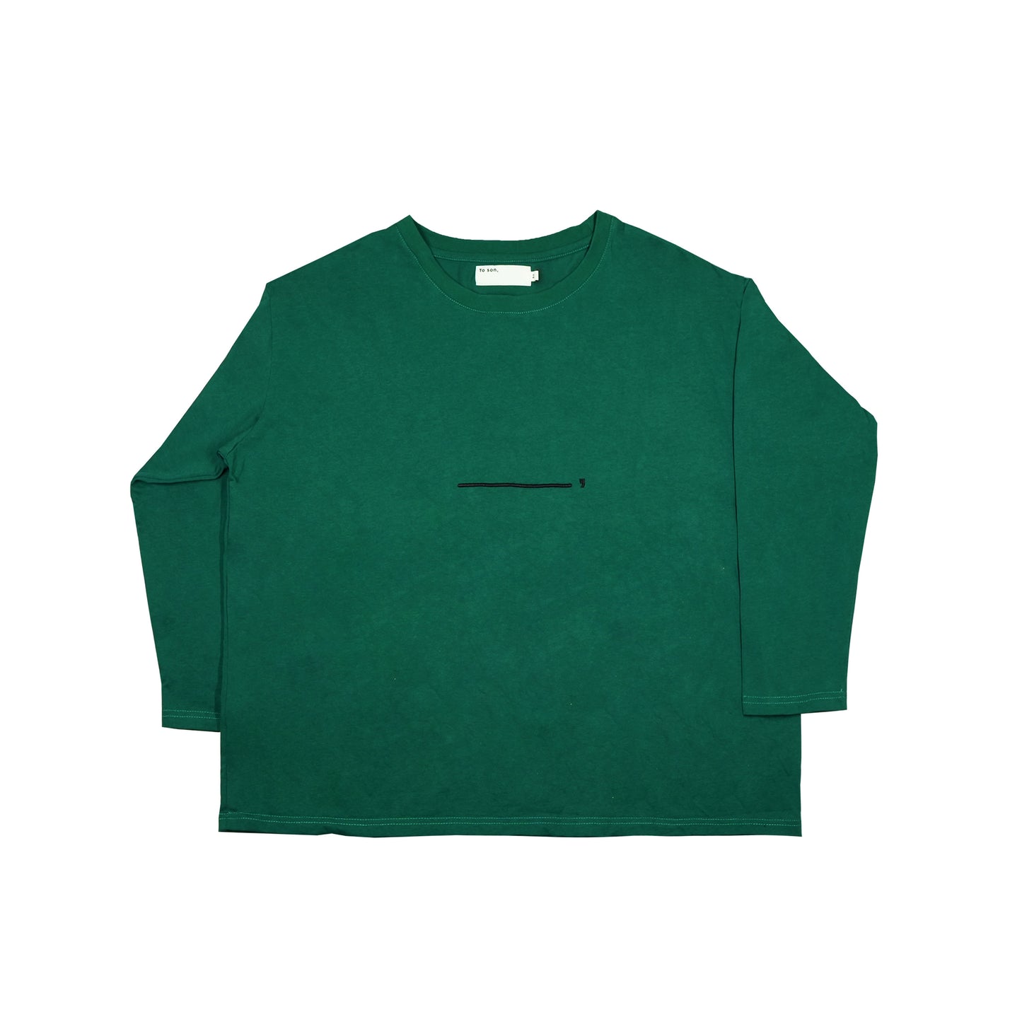 Toson, "Dinosaur" Patchwork Long Sleeve T-shirt - Green