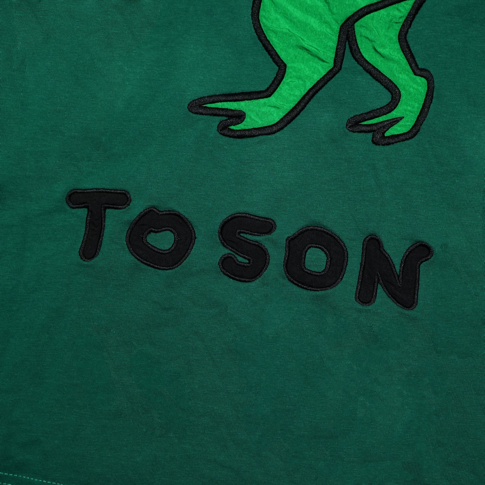 Toson, "Dinosaur" Patchwork Long Sleeve T-shirt - Green