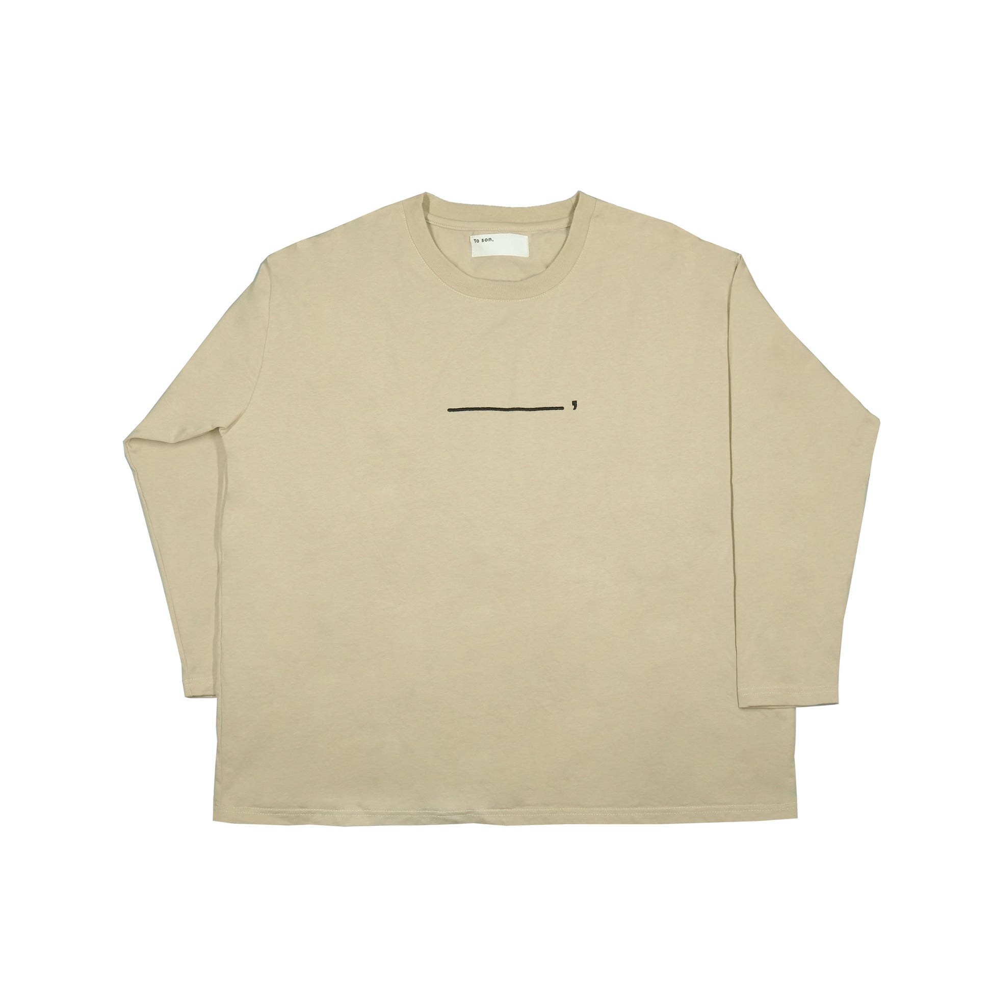 Toson, "Dinosaur" Patchwork Long Sleeve T-shirt - Khaki