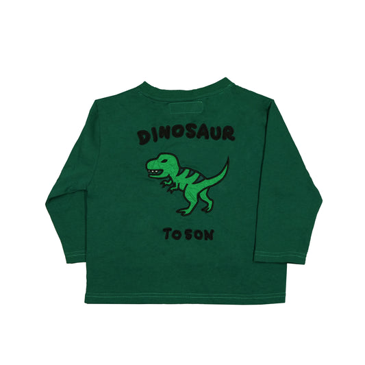Toson, Kid - "Dinosaur" Patchwork Long Sleeve T-shirt - Green