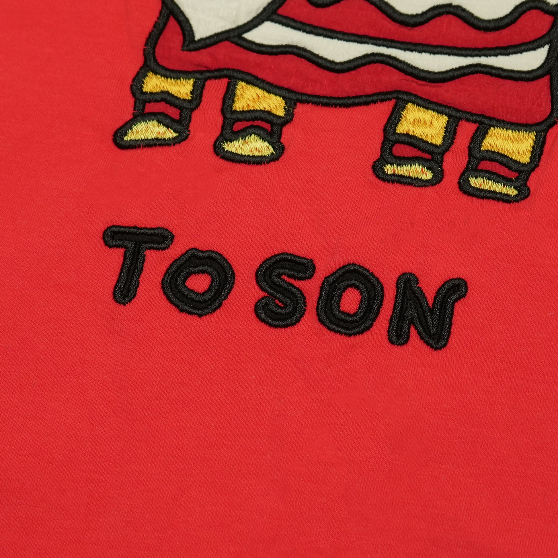 Toson, Kid - "LionDance" Patchwork Long Sleeve T-shirt - Red
