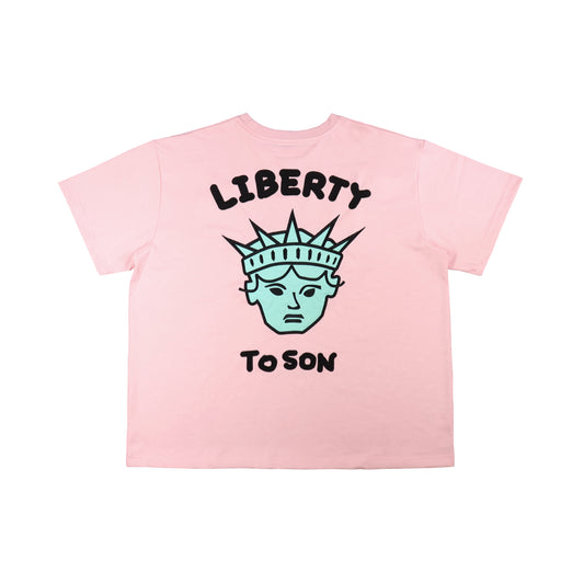 Toson, "Liberty" Patchwork T-shirt - Pastel Pink