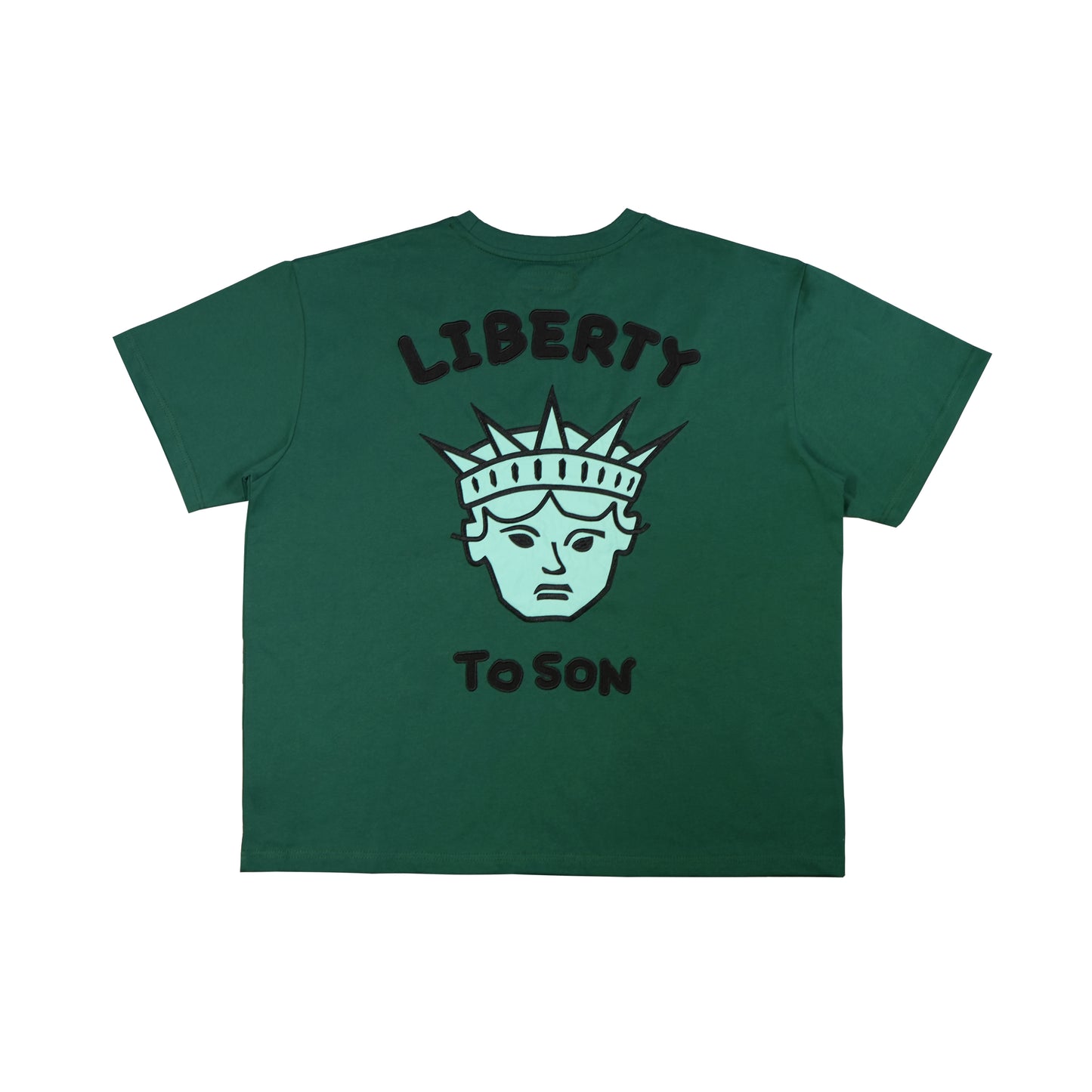 Toson, "Liberty" Patchwork T-shirt - Tree Green