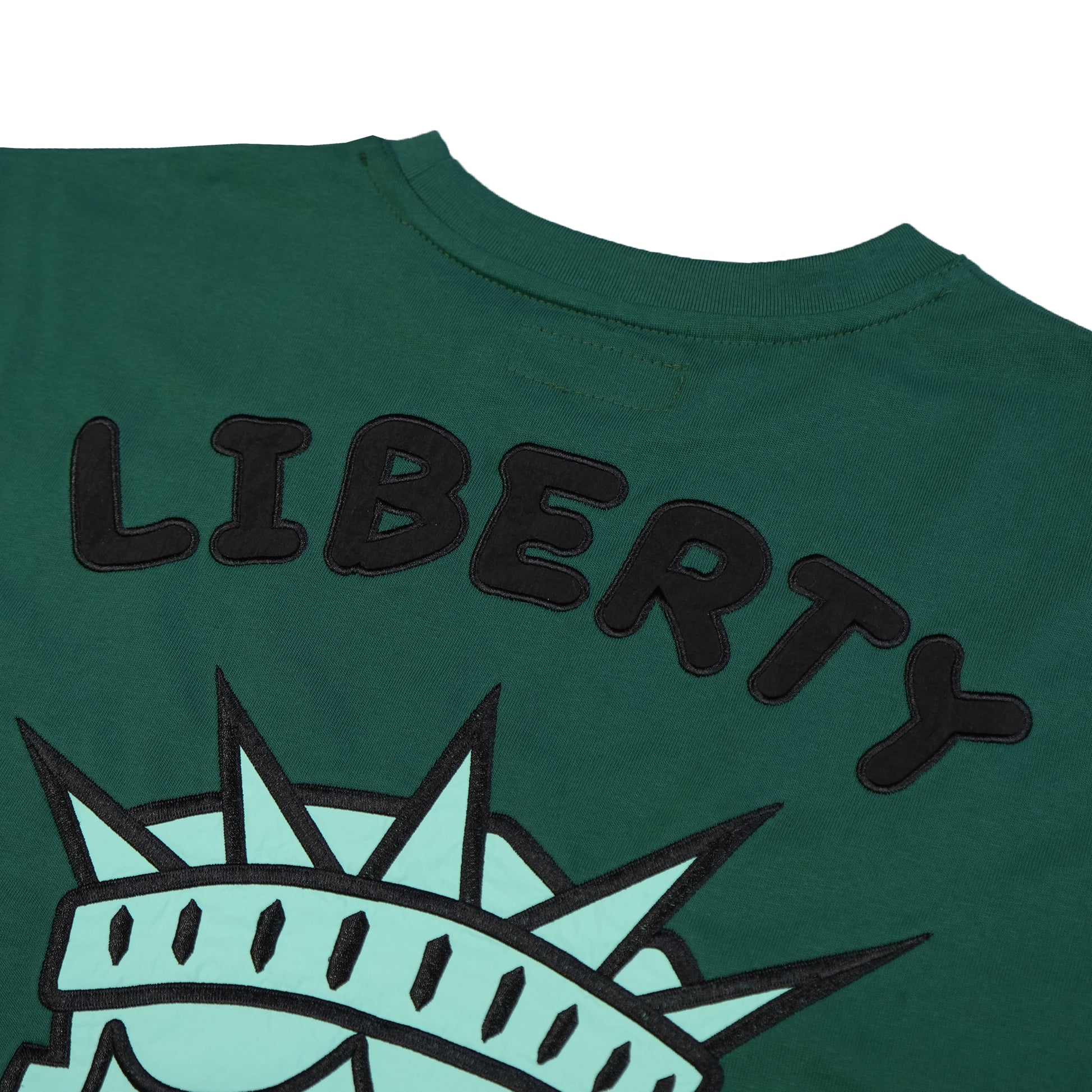 Toson, "Liberty" Patchwork T-shirt - Tree Green