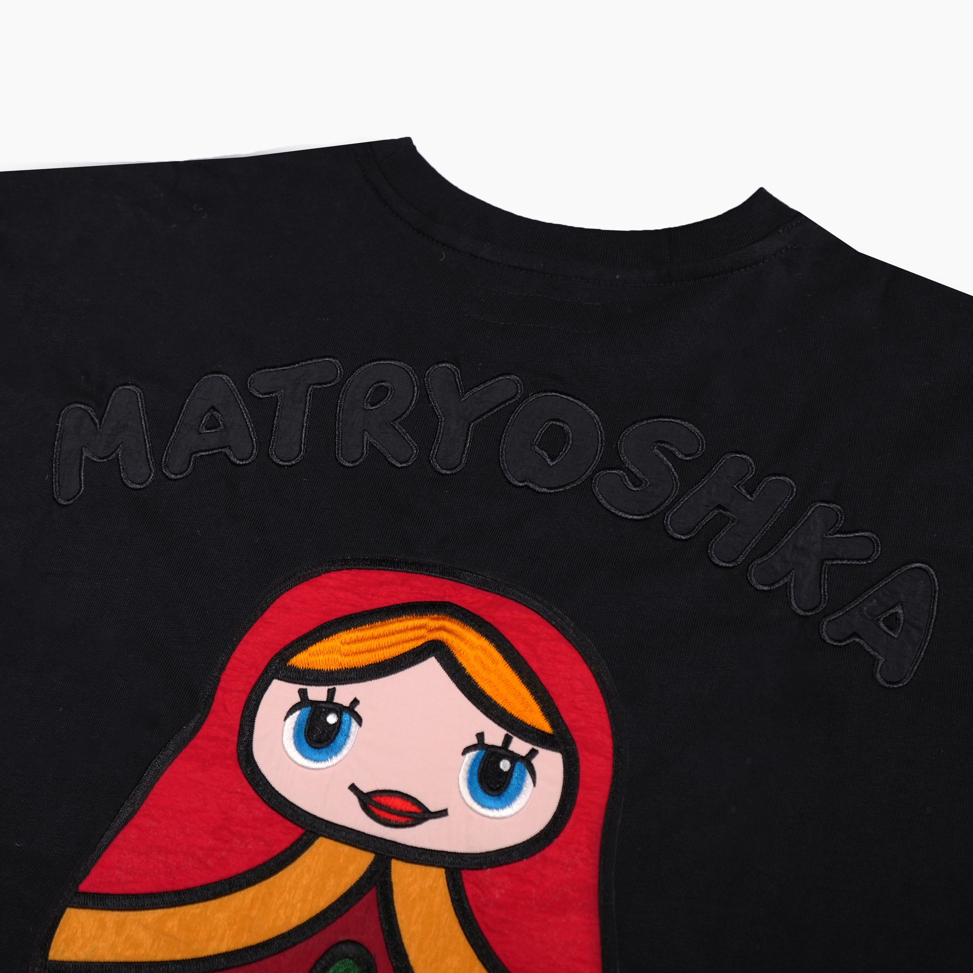 Toson, "Matryoshka" Patchwork T-shirt - Black