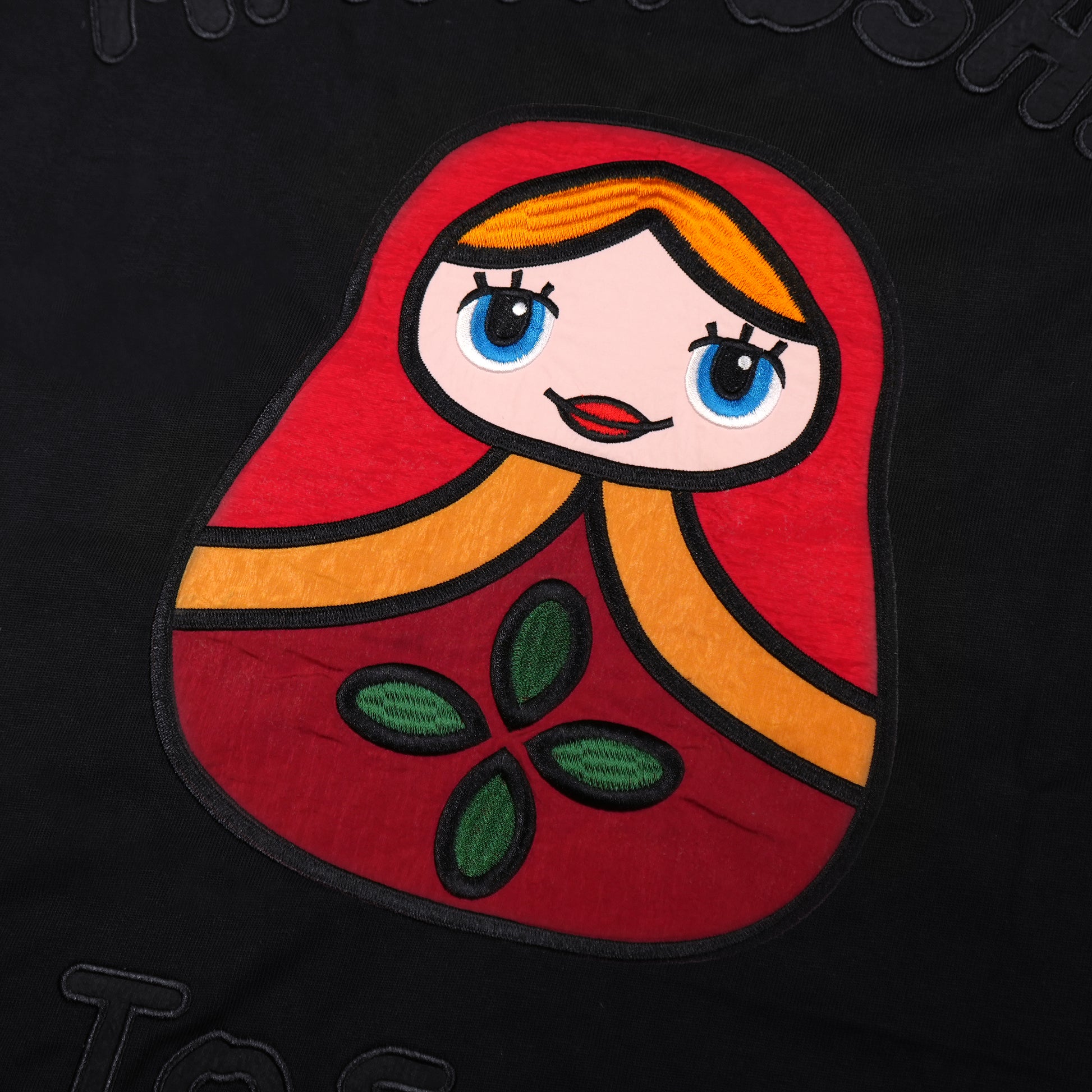 Toson, "Matryoshka" Patchwork T-shirt - Black