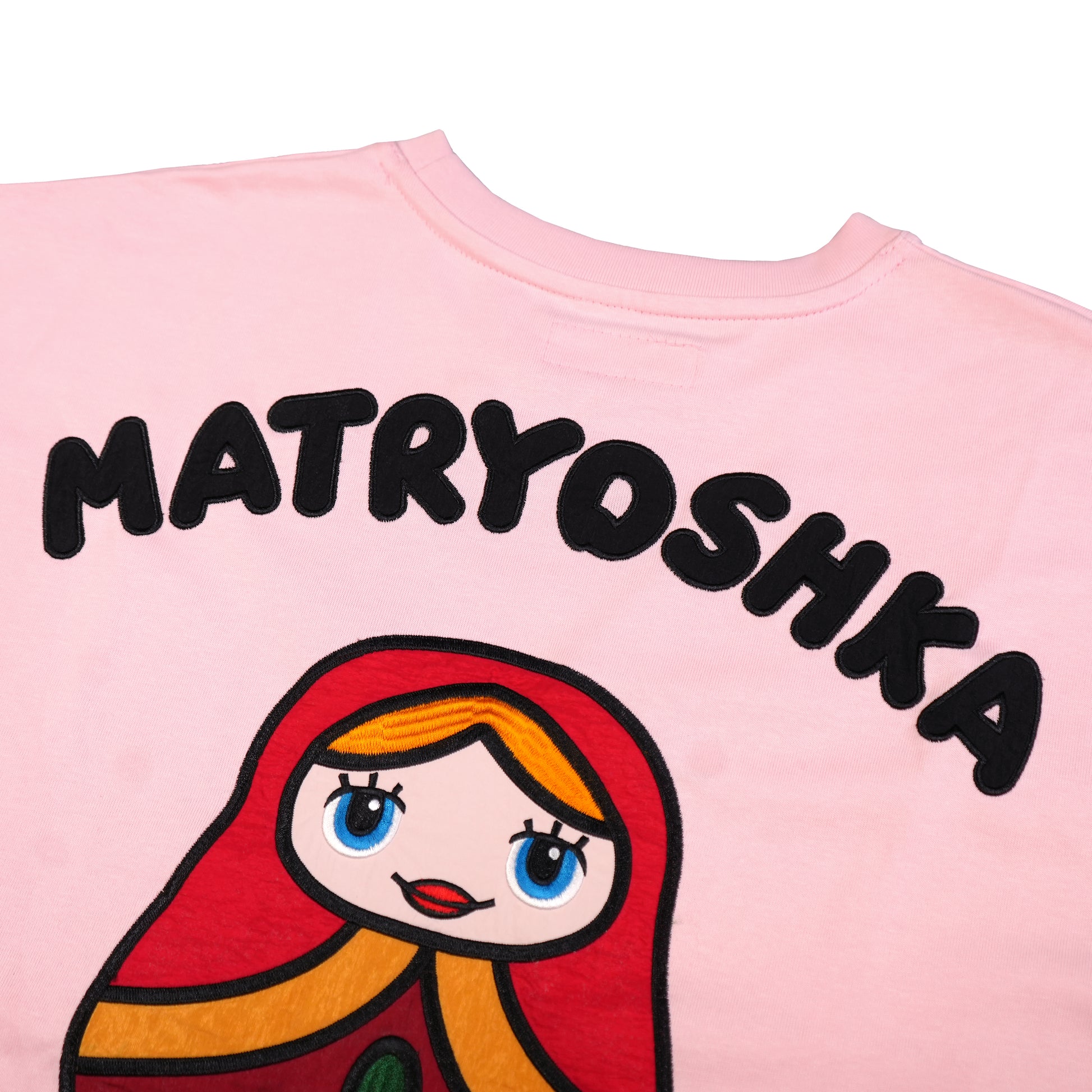 Toson, "Matryoshka" Patchwork T-shirt - Pastel Pink