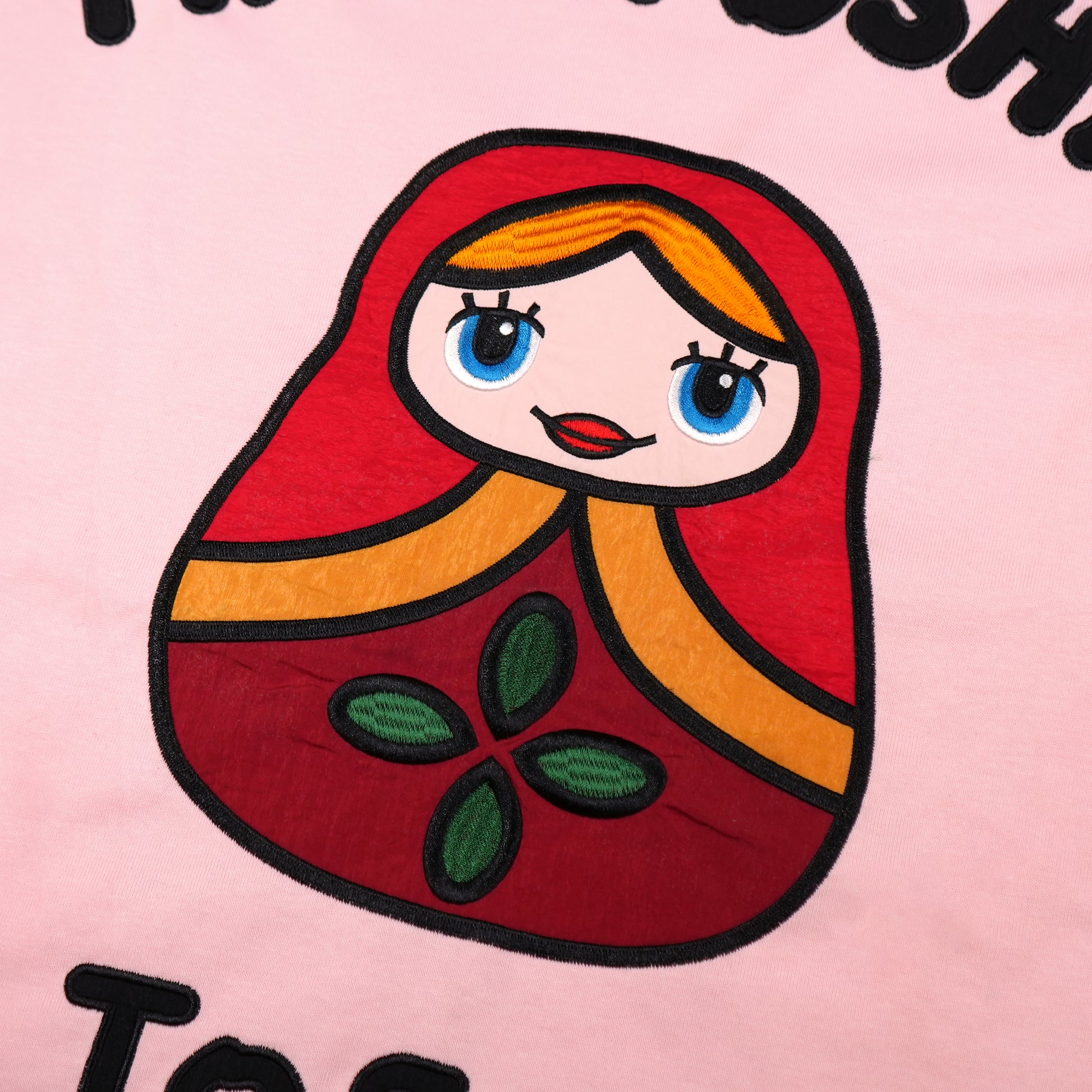 Toson, "Matryoshka" Patchwork T-shirt - Pastel Pink