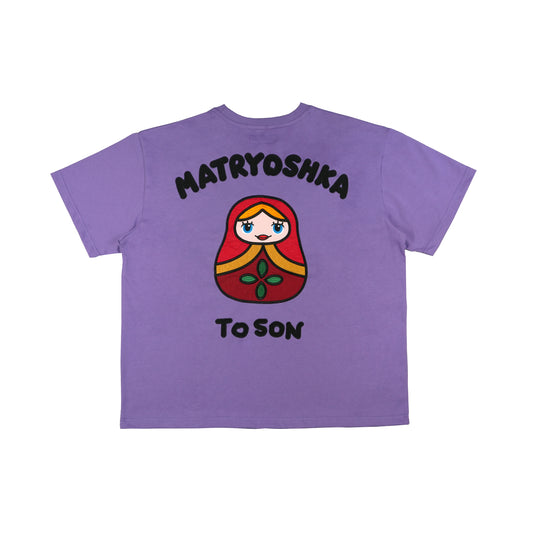 Toson, "Matryoshka" Patchwork T-shirt - Pastel Pink