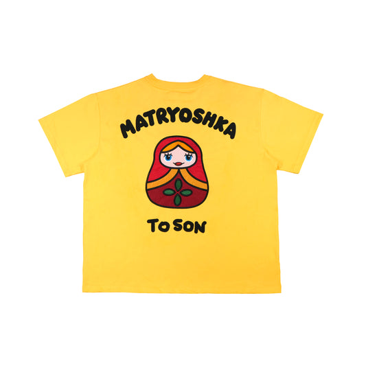 Toson, "Matryoshka" Patchwork T-shirt - Yellow