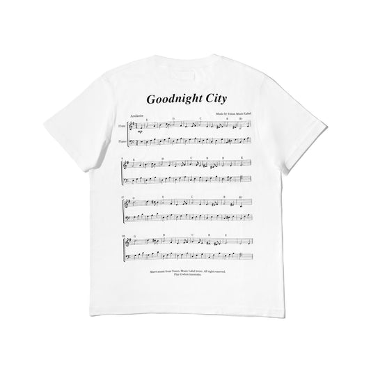 "Goodnight City" Music Note Print T-shirt