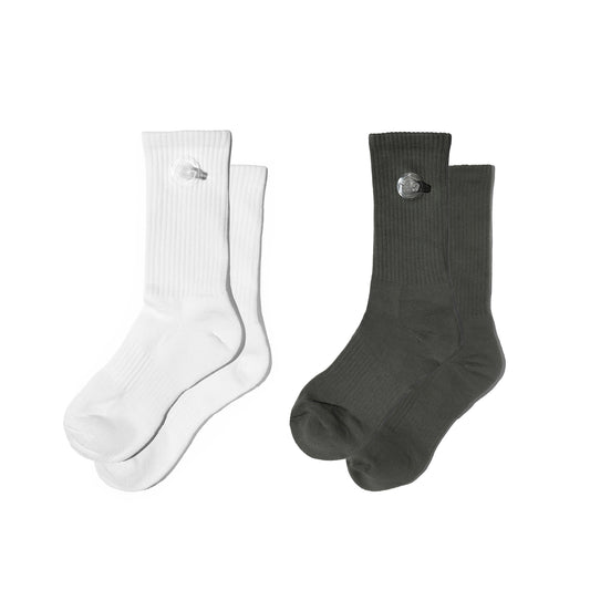 Toson, Inflatable Socks 2 Pack in White + Army Green