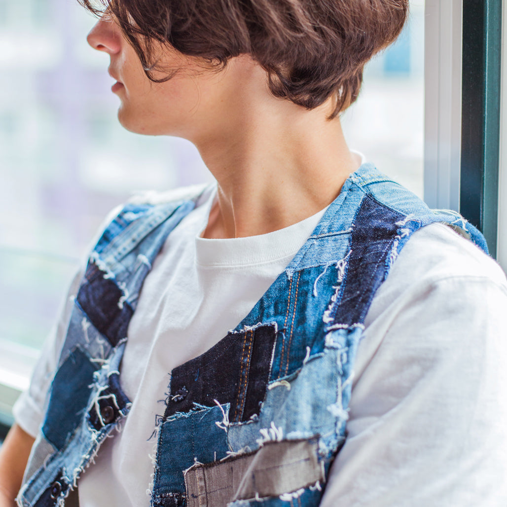 Patchwork Denim Vest